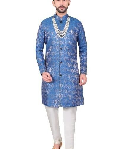 Indo Western Straight Fit Sherwani Kurta Set