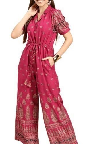 Motifs Printed Basic Jumpsuit